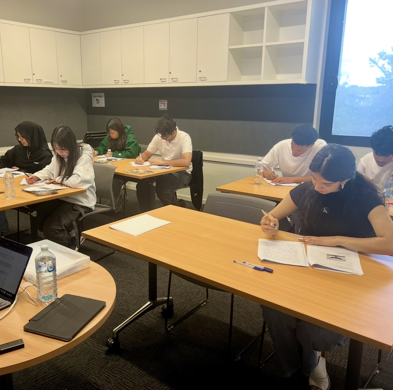 EduVerse students focused during a mock exam session